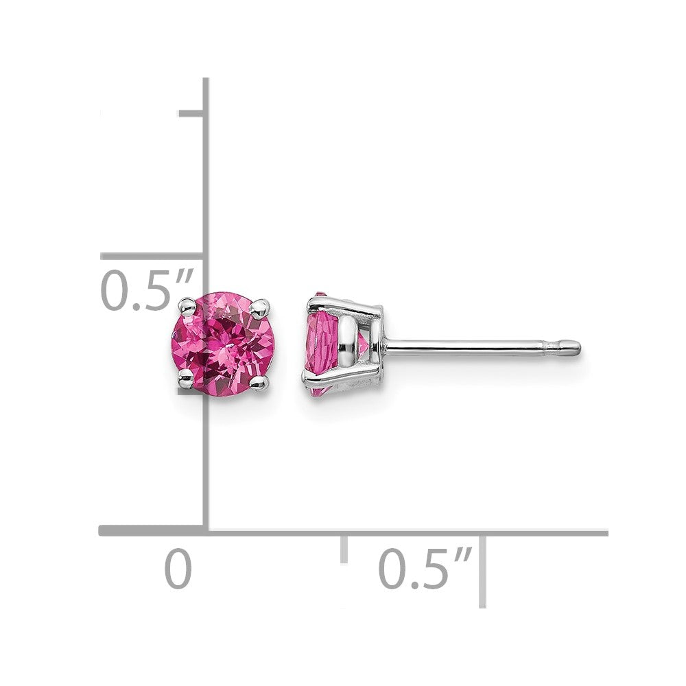 14K Weißgold Rosa Spinell Ohrringe