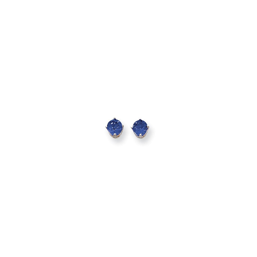 14K Weißgold Ohrringe mit 5-mm-Saphiren