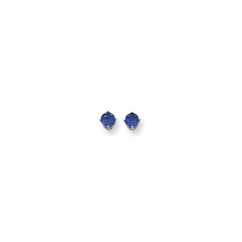 14K Weißgold Ohrringe mit 5-mm-Saphiren