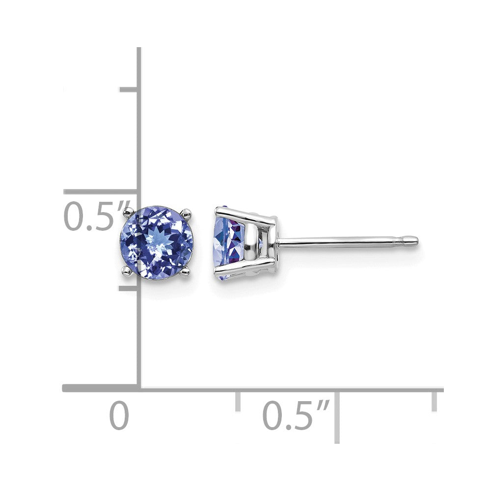 14K Weißgold Tansanit Ohrringe