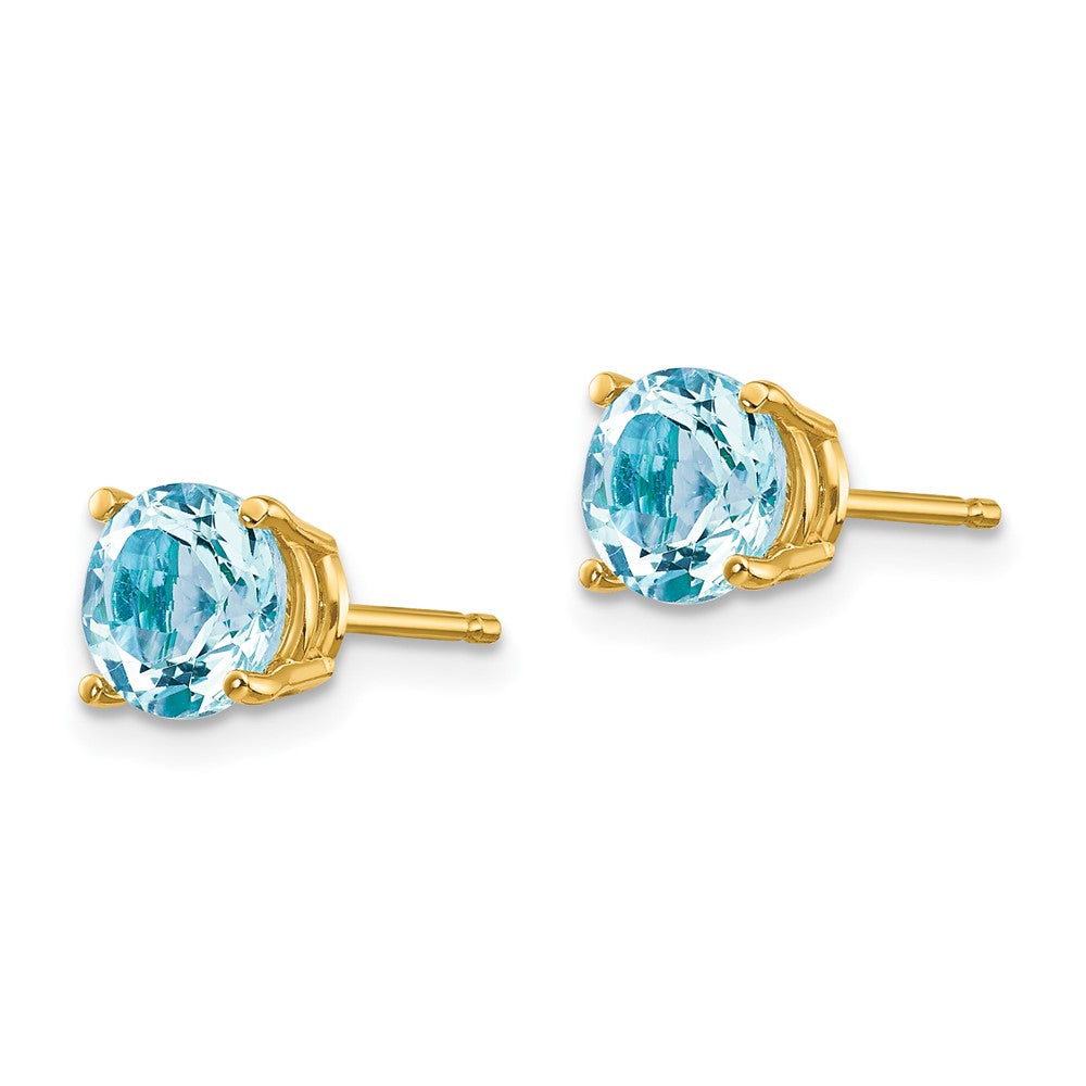 14K Gelbgold Aquamarin-Ohrringe