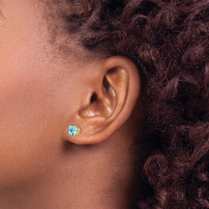 14K Gelbgold Aquamarin-Ohrringe