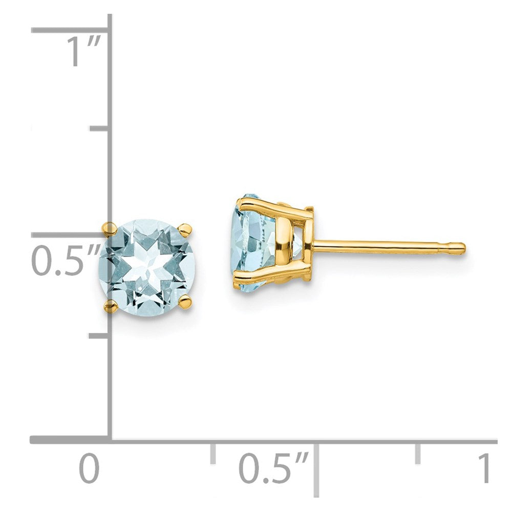 14K Gelbgold Aquamarin-Ohrringe
