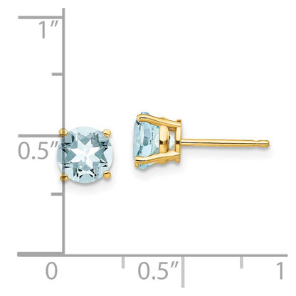 14K Gelbgold Aquamarin-Ohrringe