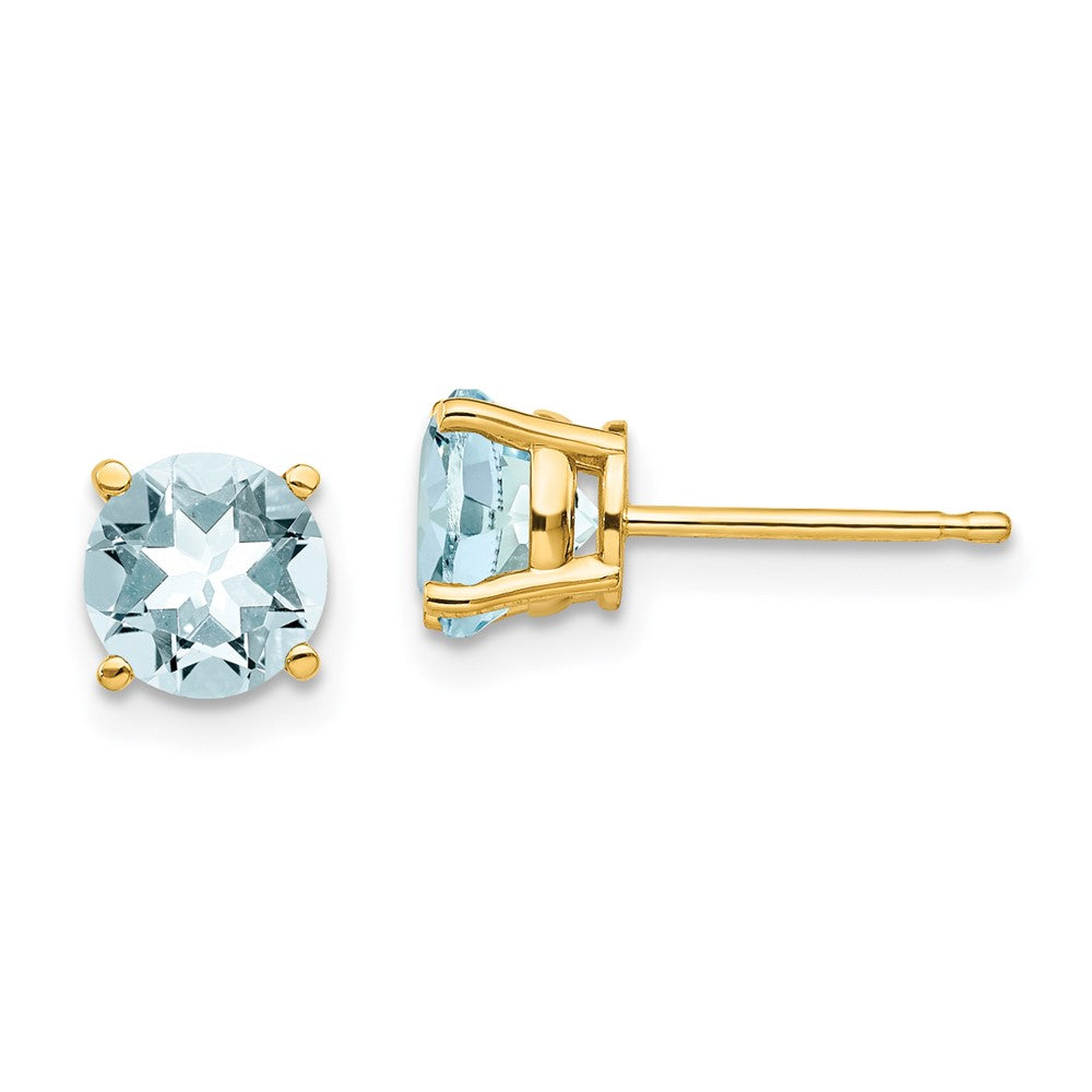14K Gelbgold Aquamarin-Ohrringe