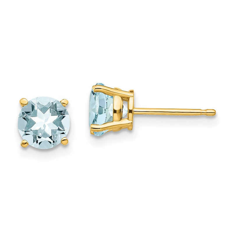14K Gelbgold Aquamarin-Ohrringe