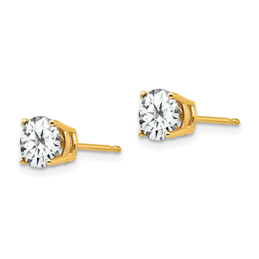 14K Gelbgold Ohrstecker mit Zirkonia, 6 mm