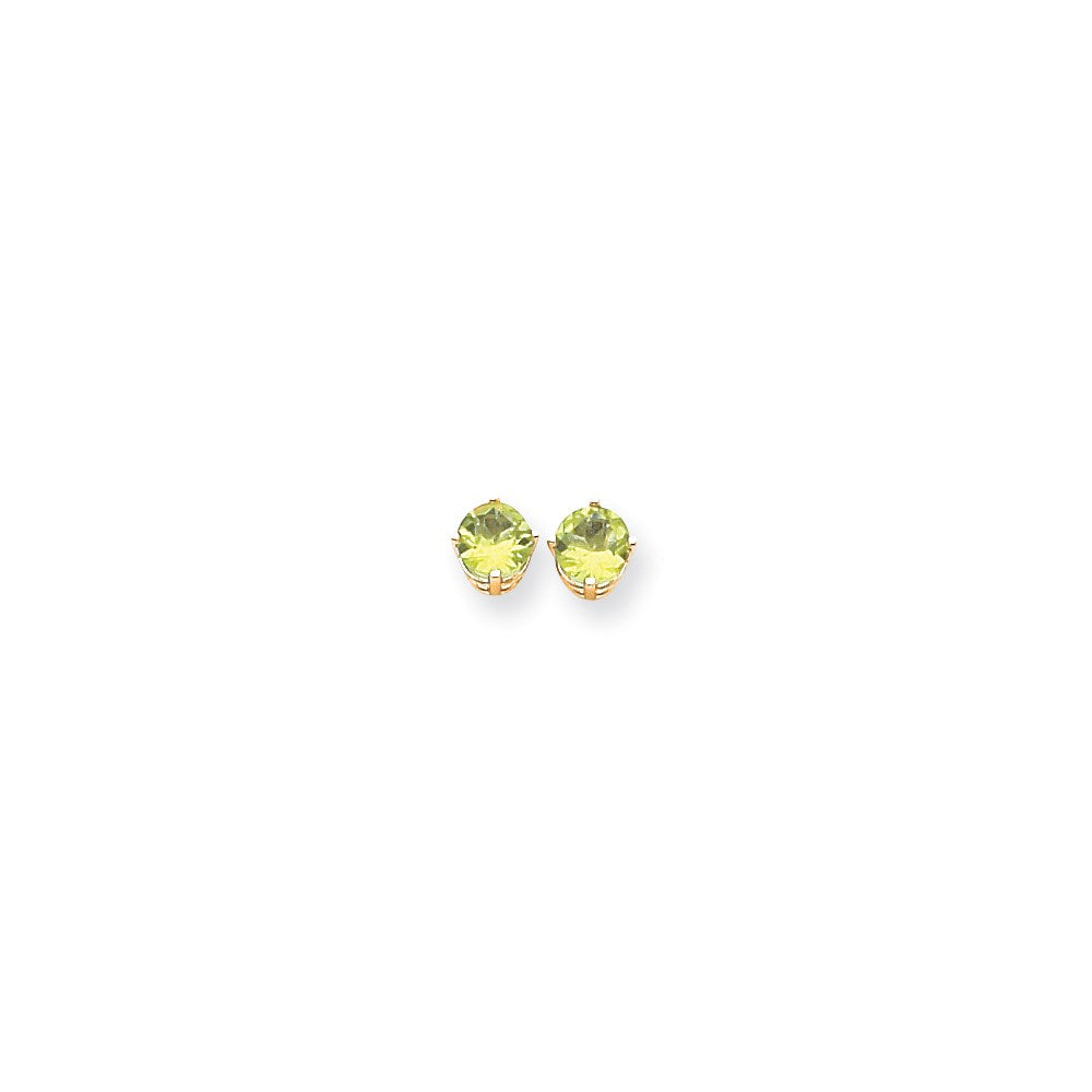 14K Gelbgold Ohrringe mit Peridot, 6 mm