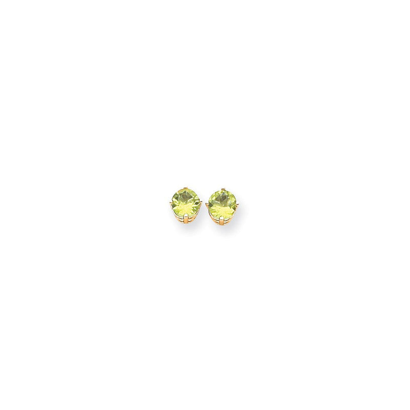 14K Gelbgold Ohrringe mit Peridot, 6 mm