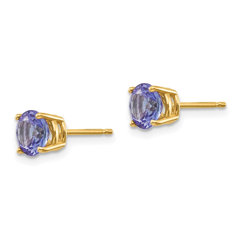 14K Gelbgold Tansanit Ohrstecker