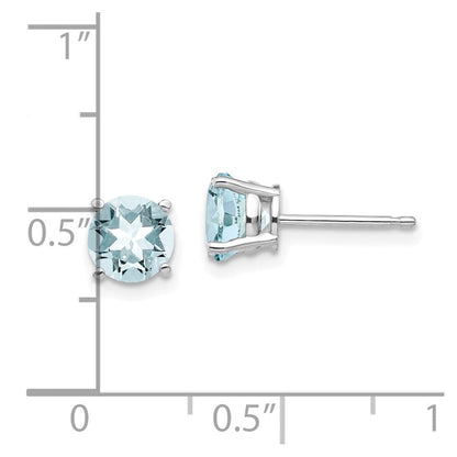 Aquamarin-Ohrringe aus 14K Weißgold