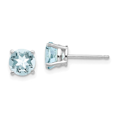 Aquamarin-Ohrringe aus 14K Weißgold