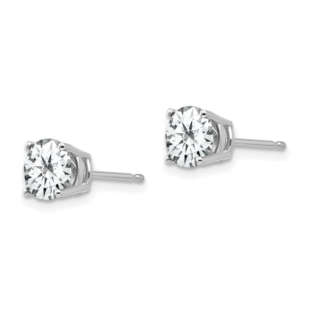 14K Weißgold Ohrringe mit 6-mm-Zirkonia