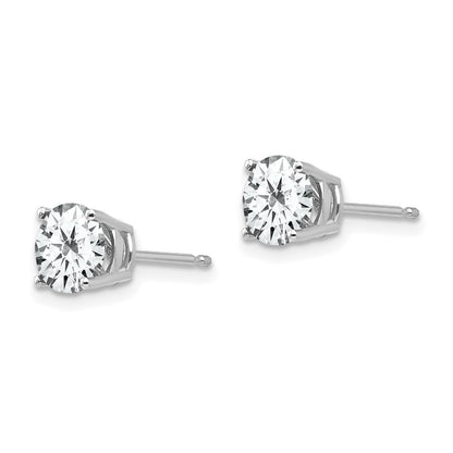 14K Weißgold Ohrringe mit 6-mm-Zirkonia