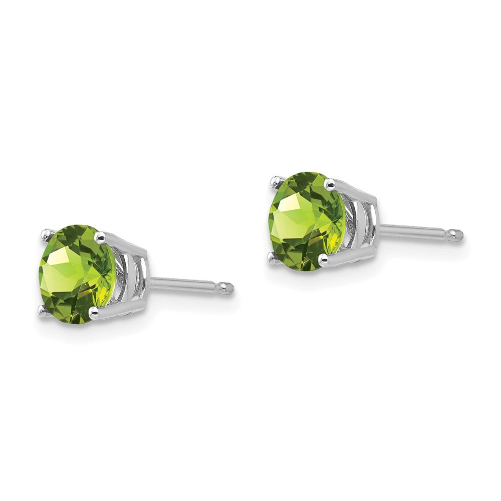 14K Weißgold Ohrringe mit 6 mm Peridot