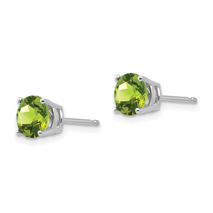 14K Weißgold Ohrringe mit 6 mm Peridot