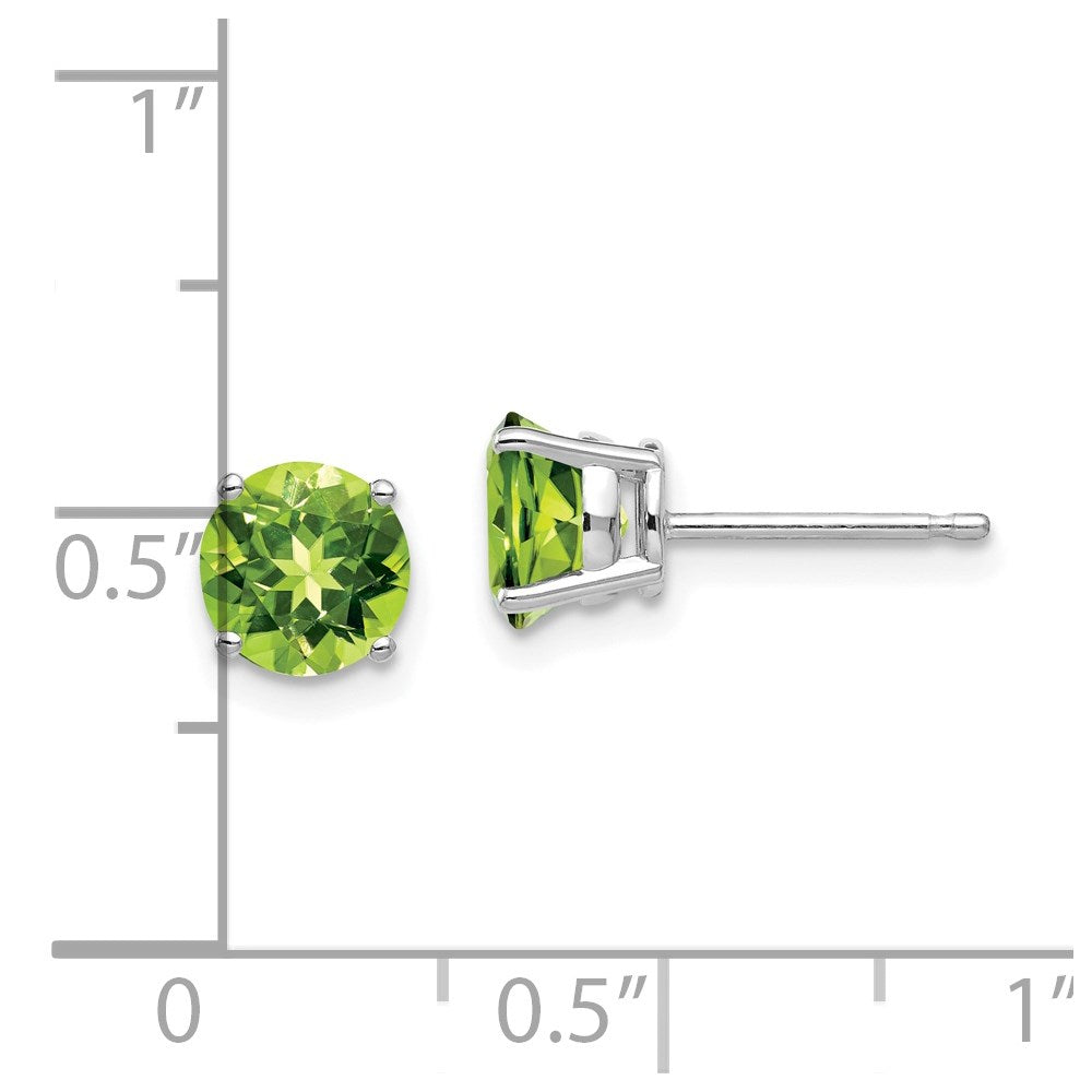 14K Weißgold Ohrringe mit 6 mm Peridot
