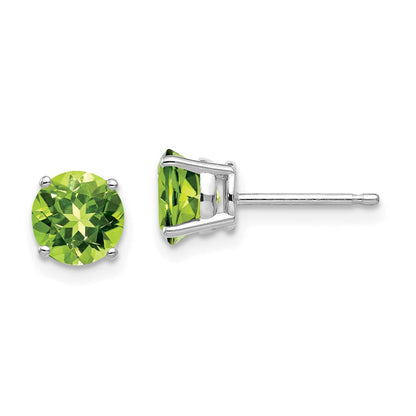 14K Weißgold Ohrringe mit 6 mm Peridot
