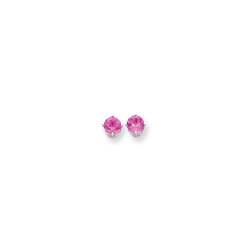 14K Weißgold Ohrringe mit 6-mm-Rosa-Turmalin