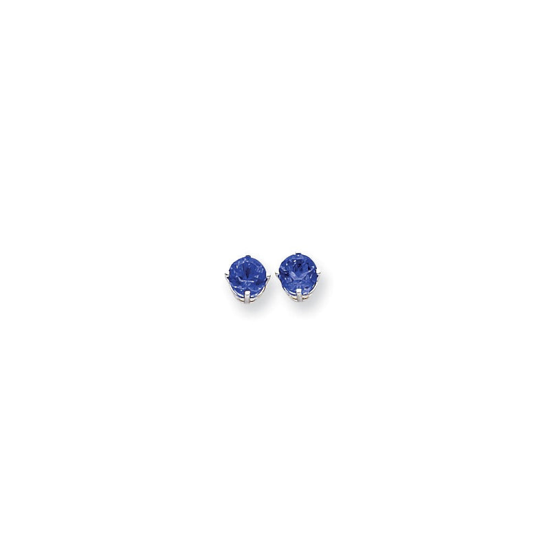 14K Weißgold Ohrringe mit 6-mm-Saphir
