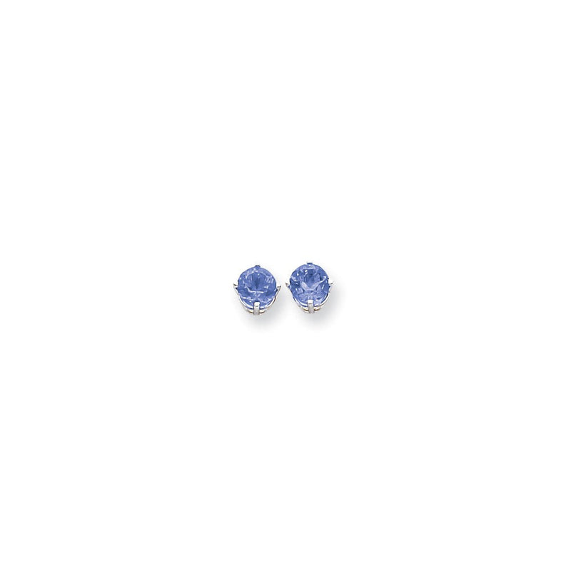 14K Weißgold Ohrringe mit 6 mm Tansanit