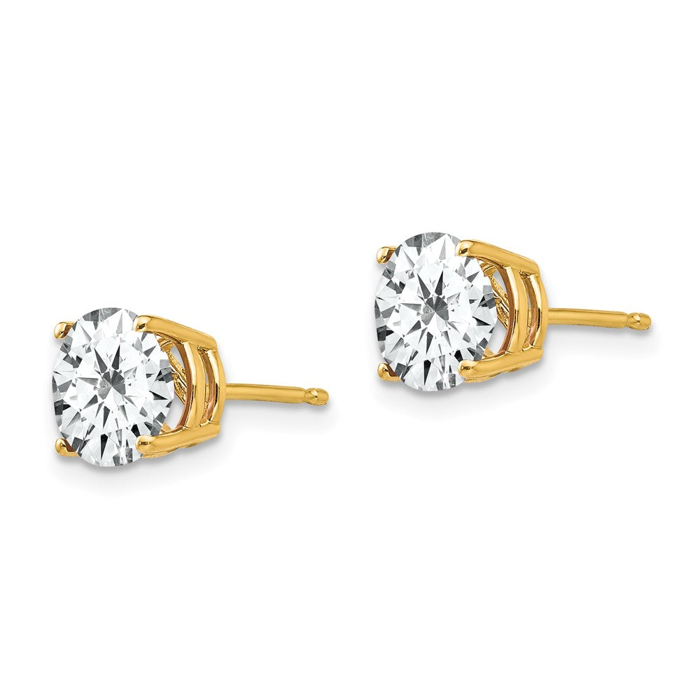 14K Gelbgold Ohrringe mit Zirkonia, 7 mm