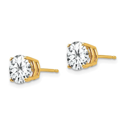 14K Gelbgold Ohrringe mit Zirkonia, 7 mm