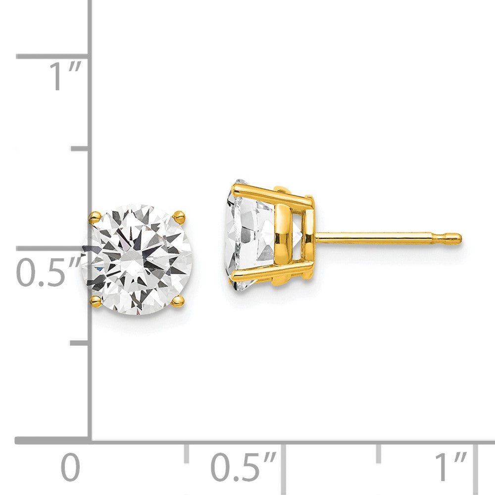 14K Gelbgold Ohrringe mit Zirkonia, 7 mm