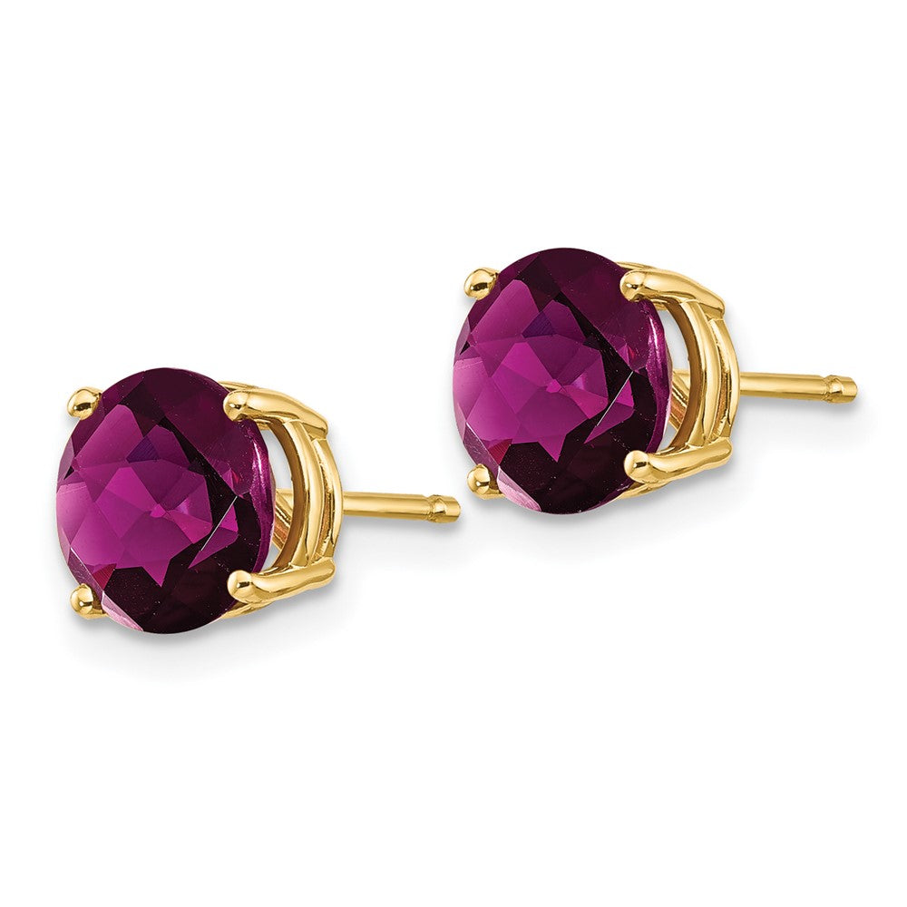 14K Gelbgold Ohrringe mit 7 mm Rhodolith-Granat