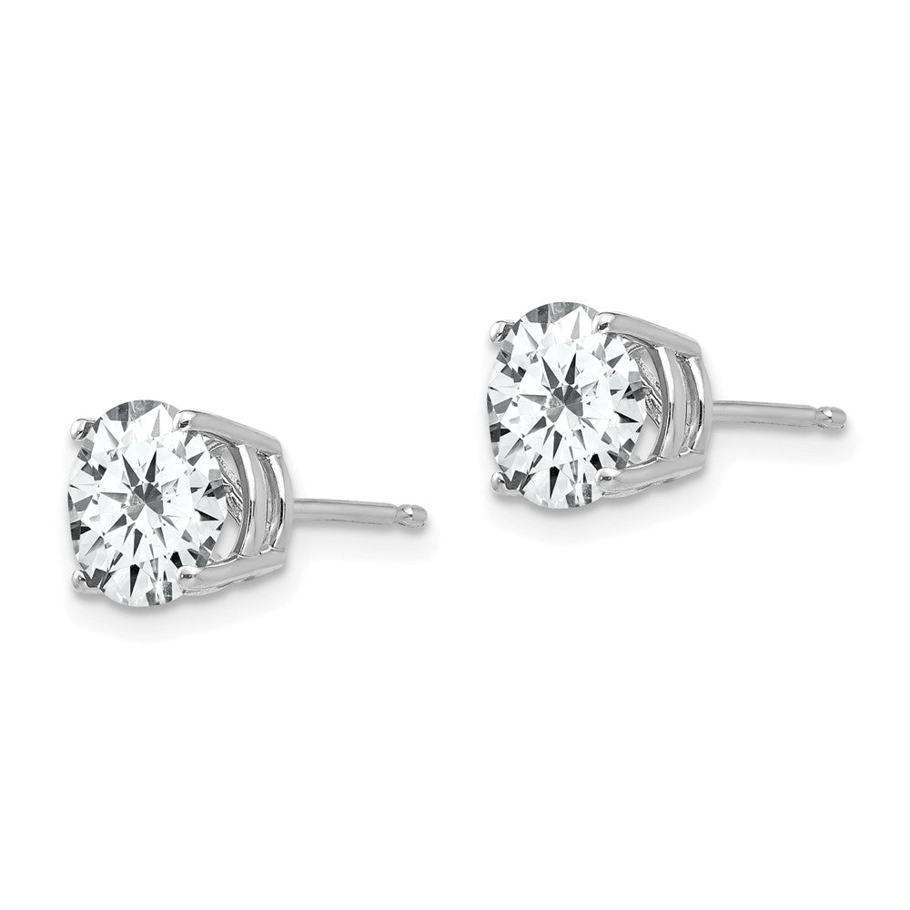 14K Weißgold Ohrringe mit 7 mm Zirkonia