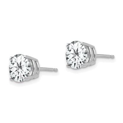 14K Weißgold Ohrringe mit 7 mm Zirkonia