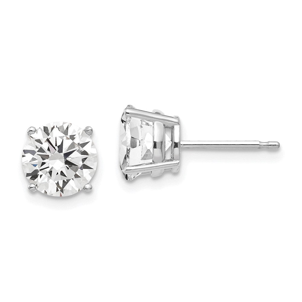 14K Weißgold Ohrringe mit 7 mm Zirkonia