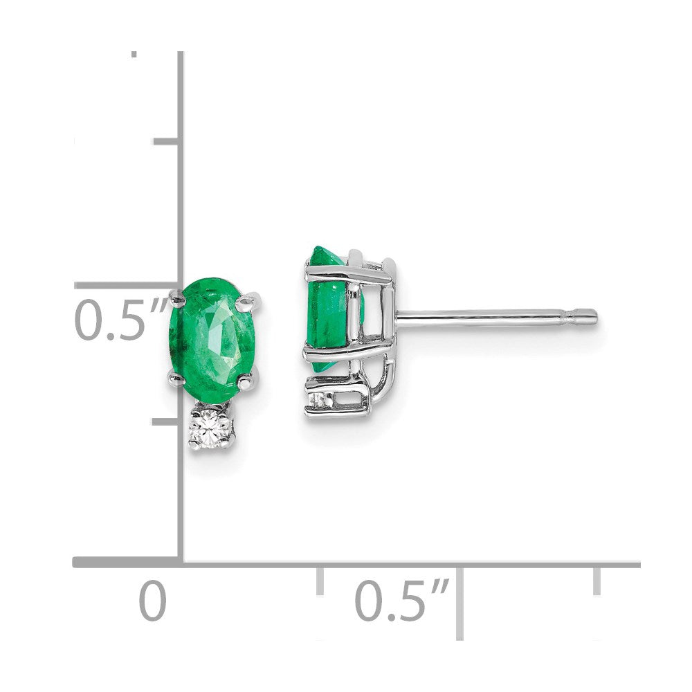 14K Gelbgold Smaragd Echt Diamant Ohrstecker