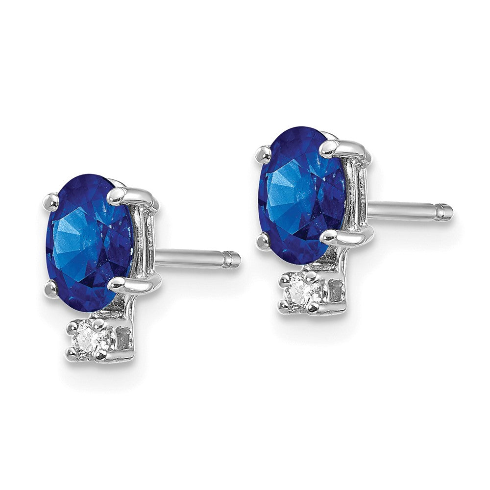 14K Weißgold 6x4mm Oval Saphir Vs Echt Diamant Ohrringe