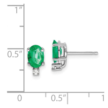 14K Gelbgold Smaragd Echt Diamant Ohrstecker
