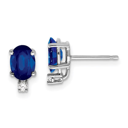 14K/wg Saphir Echt Diamant Ohrstecker
