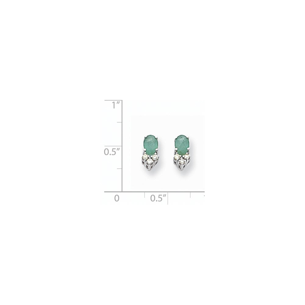 14K Weißgold 6x4mm Oval Smaragd Vs Echt Diamant Ohrringe