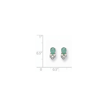 14K Weißgold 6x4mm Oval Smaragd Vs Echt Diamant Ohrringe