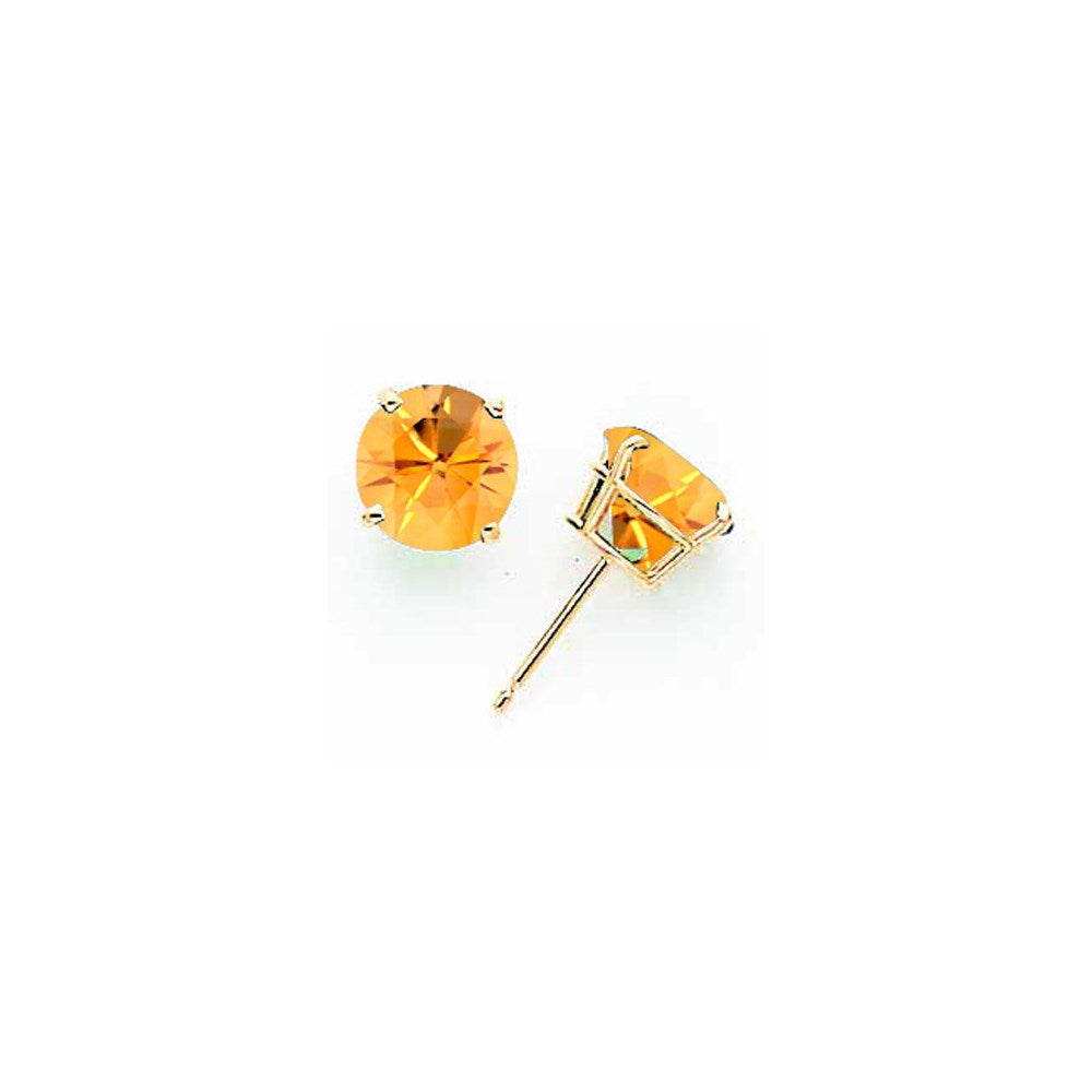 14K Gelbgold Ohrringe mit 8 mm Citrin