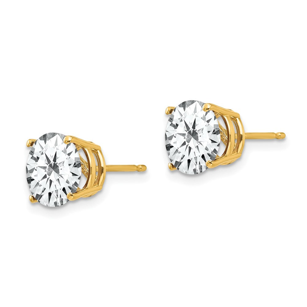 14K Gelbgold Ohrstecker mit Zirkonia, 8 mm