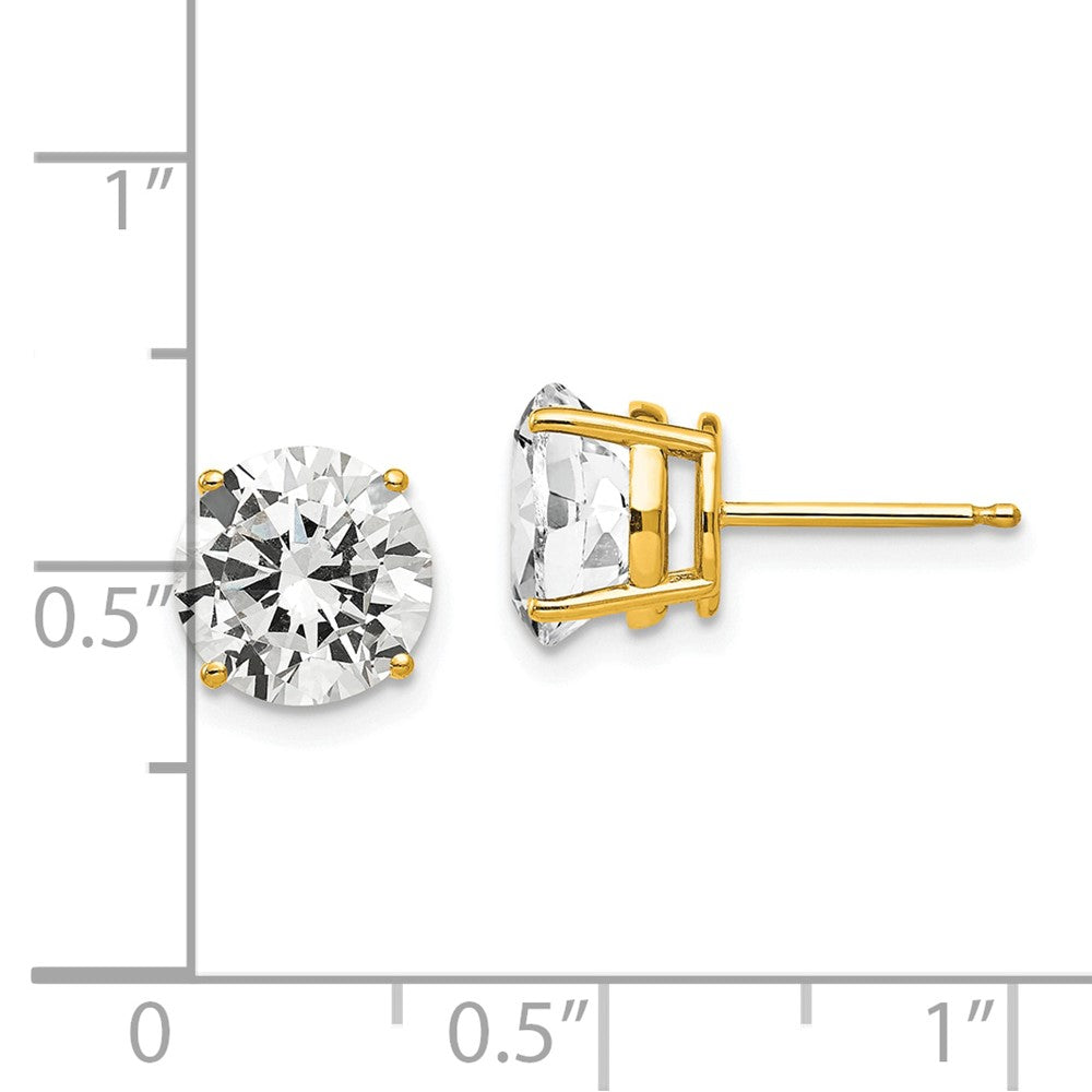 14K Gelbgold Ohrstecker mit Zirkonia, 8 mm