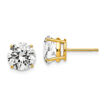 14K Gelbgold Ohrstecker mit Zirkonia, 8 mm