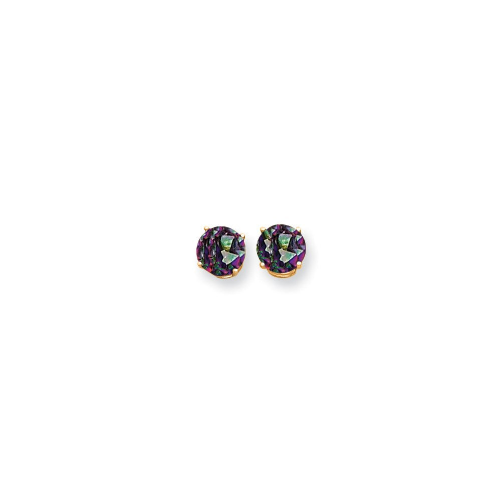 14K Gelbgold Ohrringe mit Feuertopas, 8 mm
