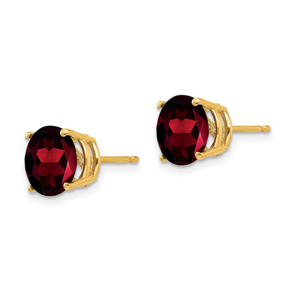 14K Gelbgold Ohrstecker mit 8-mm-Granat