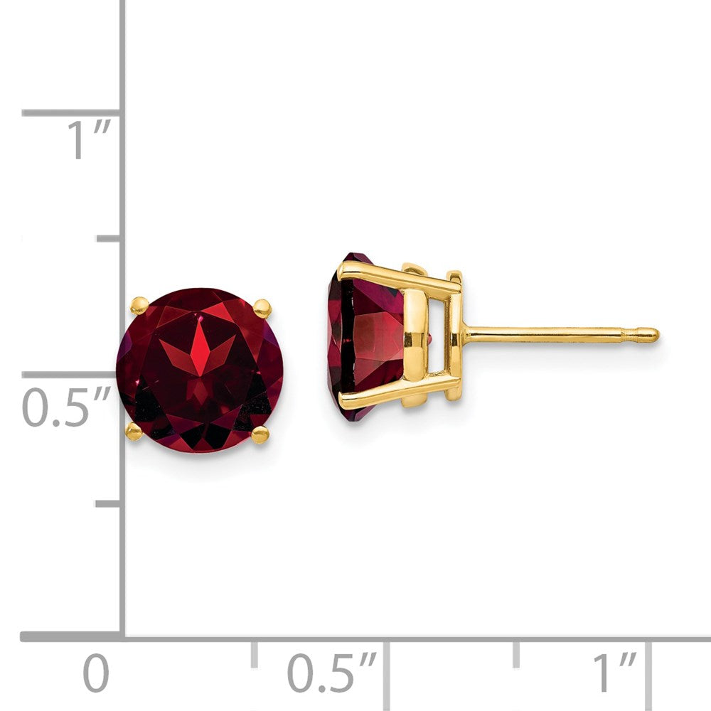 14K Gelbgold Ohrstecker mit 8-mm-Granat