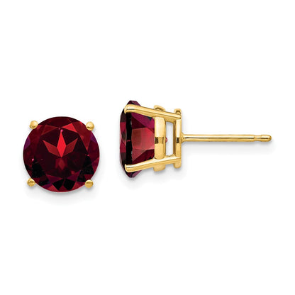 14K Gelbgold Ohrstecker mit 8-mm-Granat