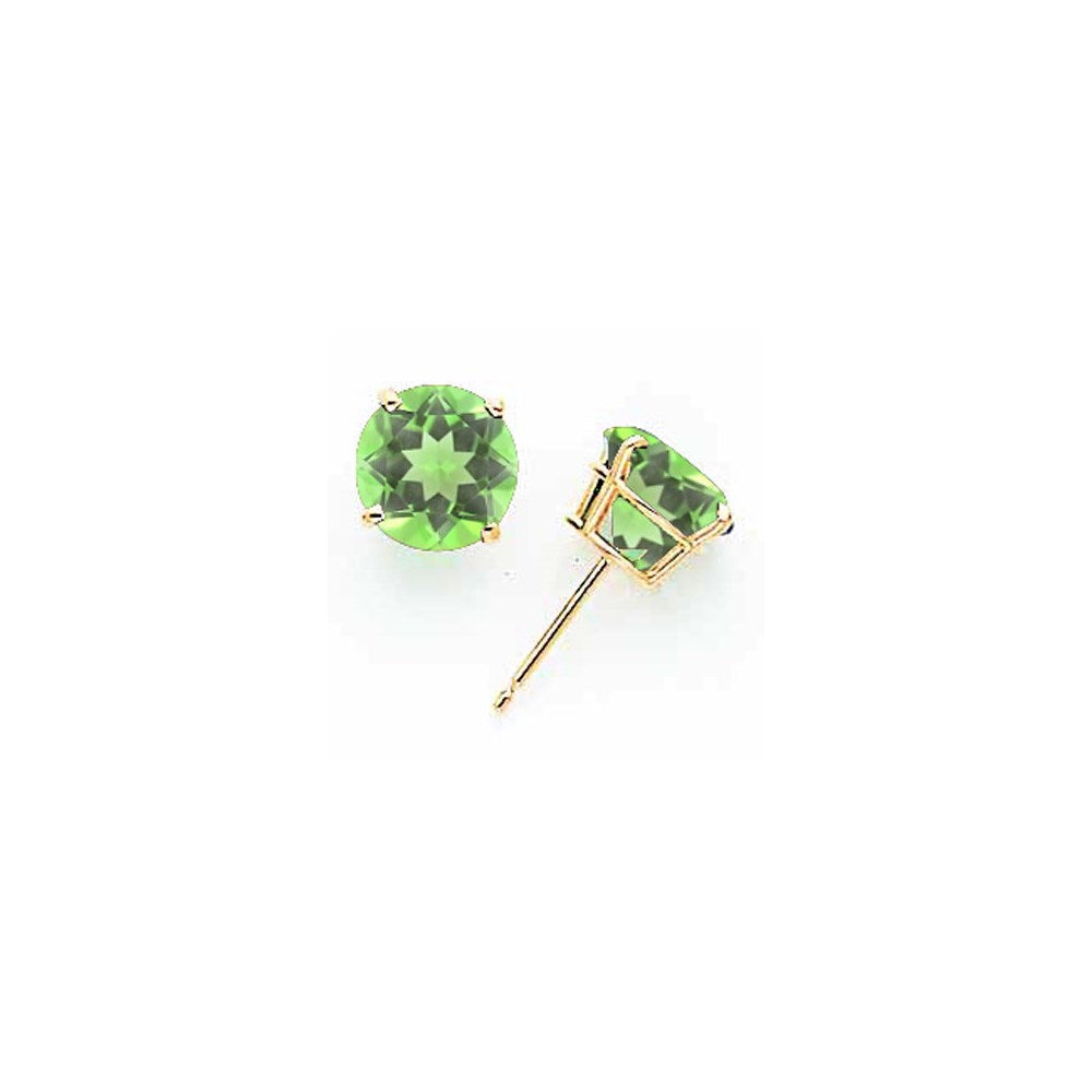 14K Gelbgold Ohrringe mit 8 mm Peridot