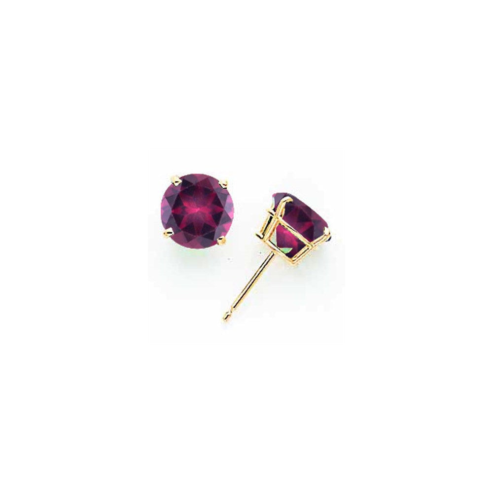 14K Gelbgold Ohrringe mit 8 mm Rhodolith-Granat