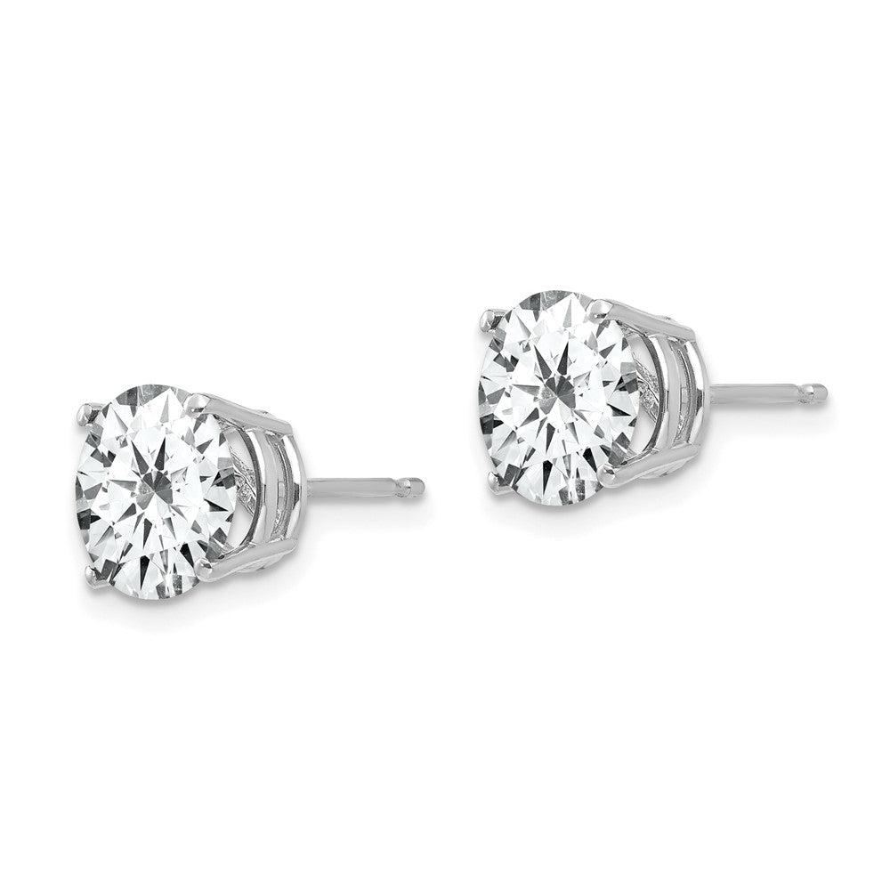 14K Weissgold Ohrringe mit Zirkonia, 8 mm