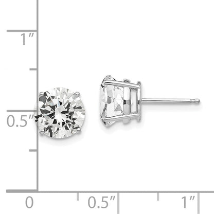 14K Weissgold Ohrringe mit Zirkonia, 8 mm